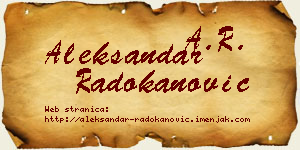 Aleksandar Radokanović vizit kartica